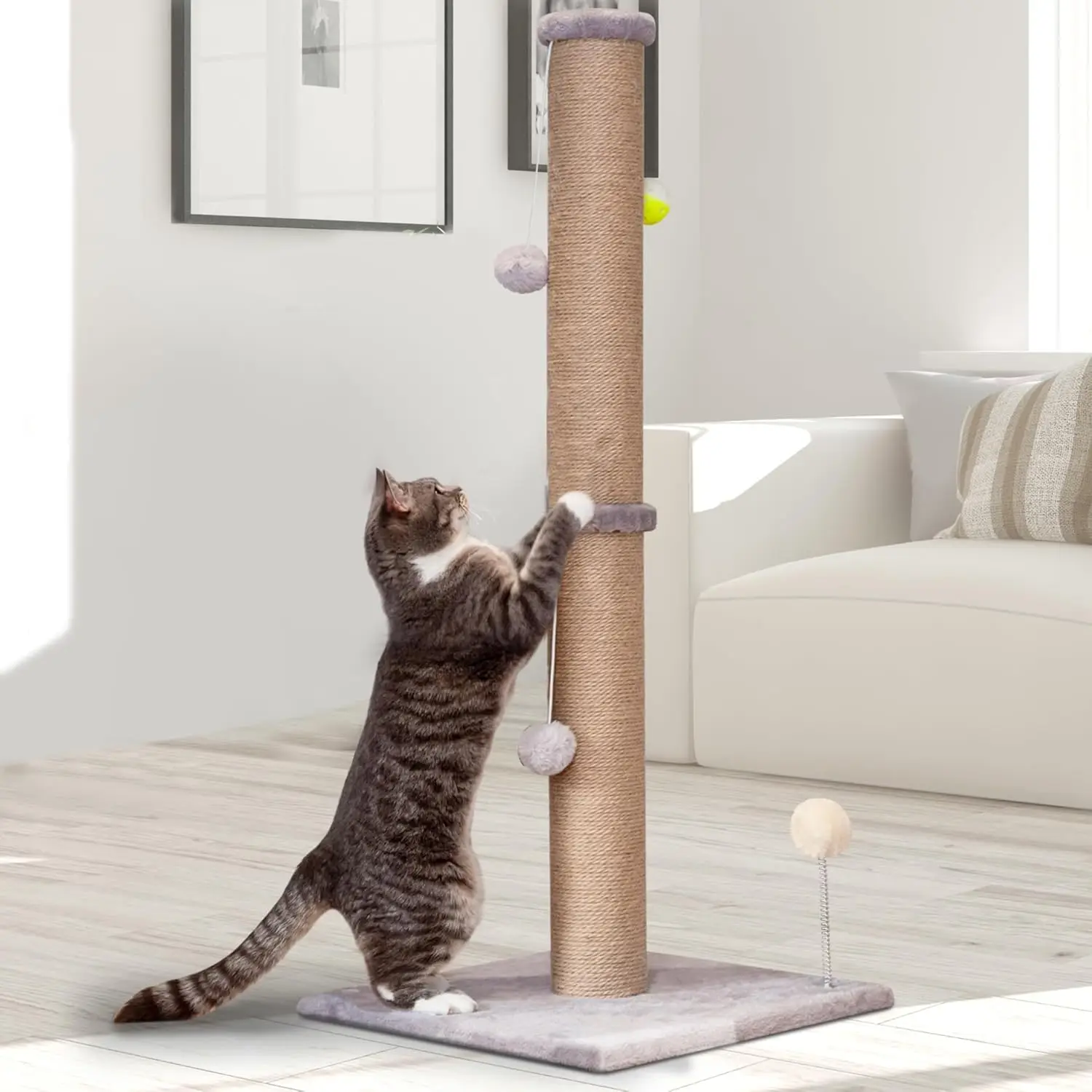 

Tall Cat Scratching Post 36 inch Large Cat Scratch Post for Indoor Cats with Durable Natural Sisal Rope Scratcher Post T