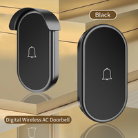 CACAZI Outdoor Intelligent Wireless Doorbell Waterproof 300 Meters Remote Control 60 Songs without Battery Button Call Ring