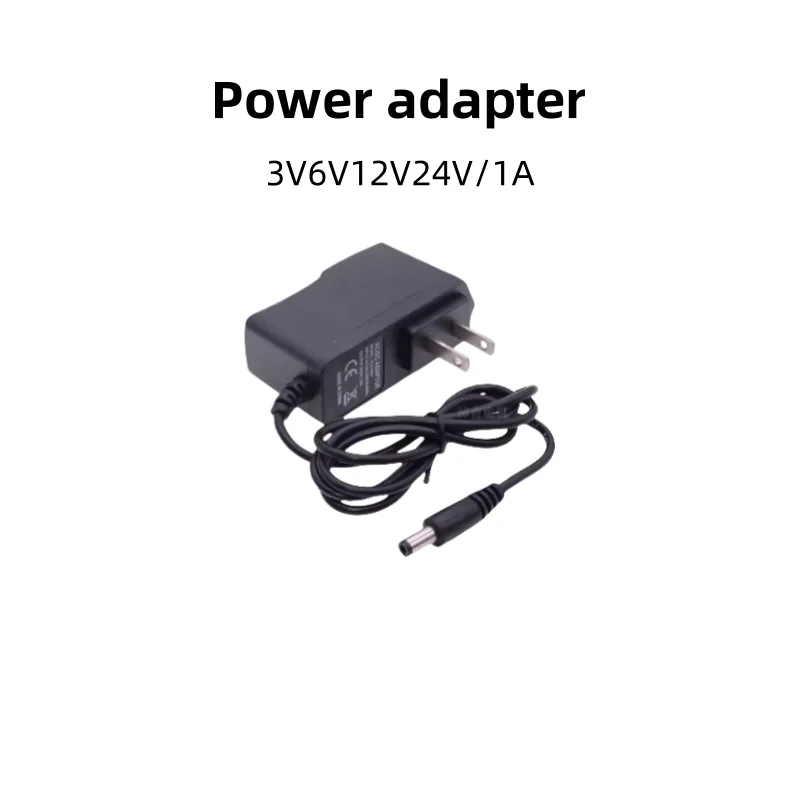 220V to 3V/6V/12V/24V Power Adapter With 1A Power Supply, Small Power Transformer, Voltage Regulator, Motor, And Power Source.