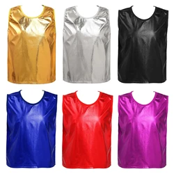 Hip Hop Kids Clothing Shiny Metallic Solid Color Sleeveless Vest Ballet Dance Tank Tops Jazz Dancing Performance Party Costume