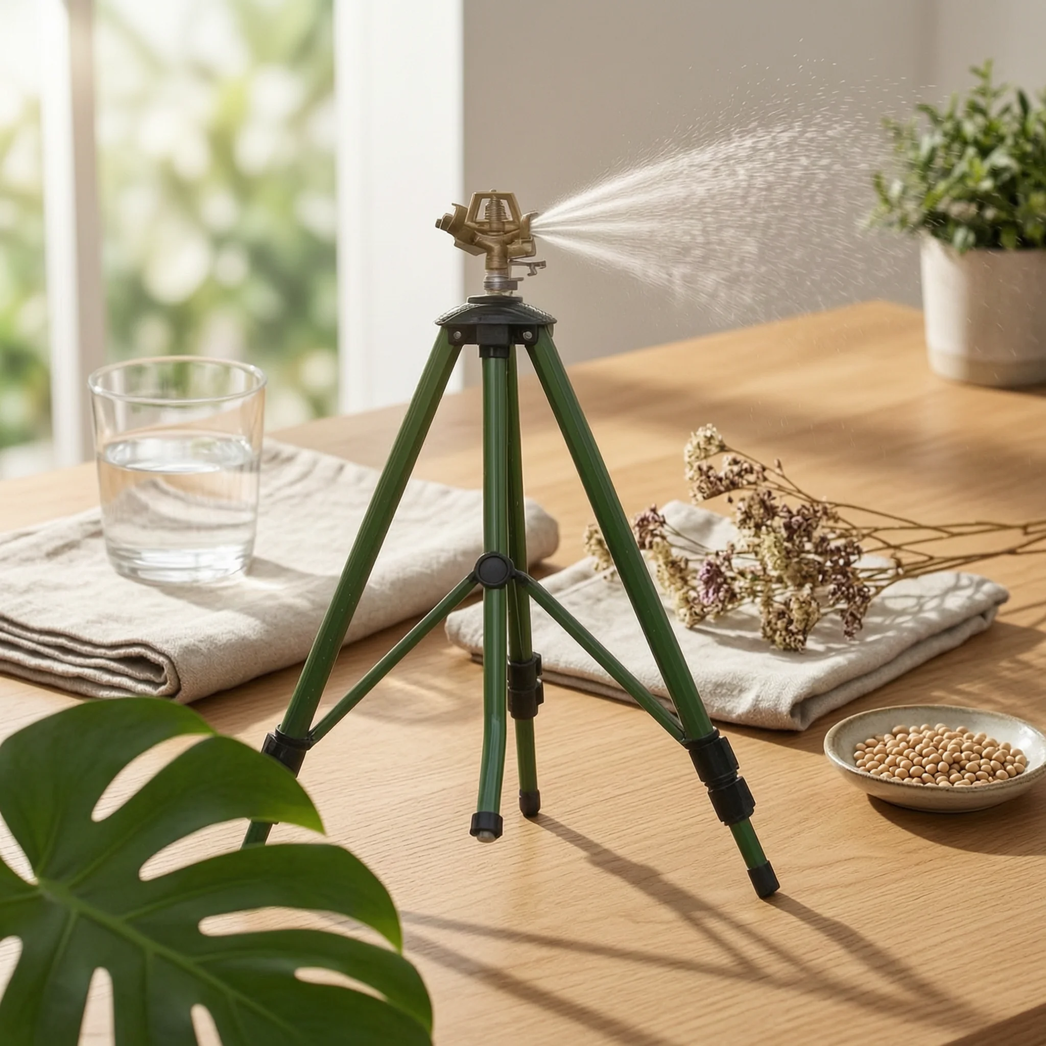 Adjustable Tripod Sprinkler Heavy Duty Extendable Sprinkler Head Water Gear Wide Coverage Corrosion Resistant