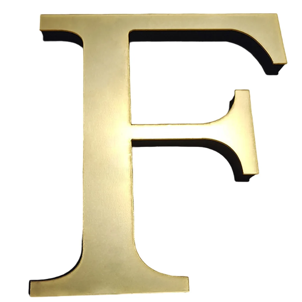 20 سنتيمتر ثلاثية الأبعاد الاكريليك الإنجليزية رسائل ملصقات جدار ديكور لتقوم بها بنفسك صور مطبوعة للحوائط الذهب رسائل جدار ديكورات للديكور المنزل