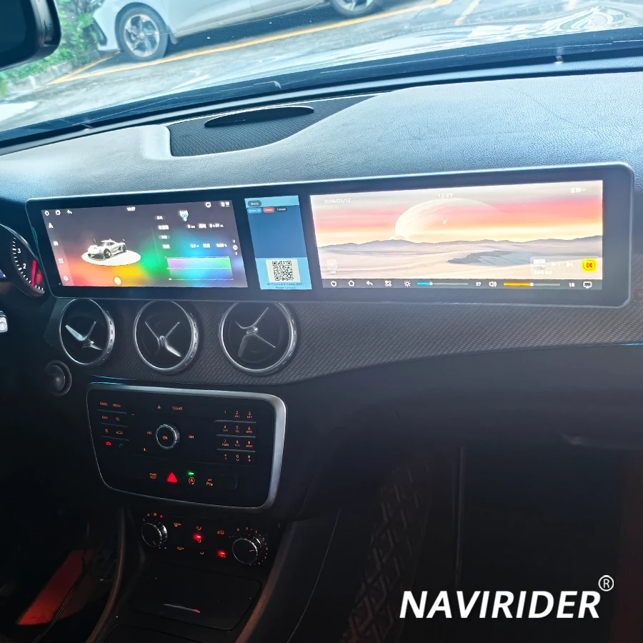 10.25/12.3Inch Dual Triple Screen For Mercedes Benz GLA Cla A Class 200 2015-2019 Car Radio  Android GPS Navi Wireless CarPlay