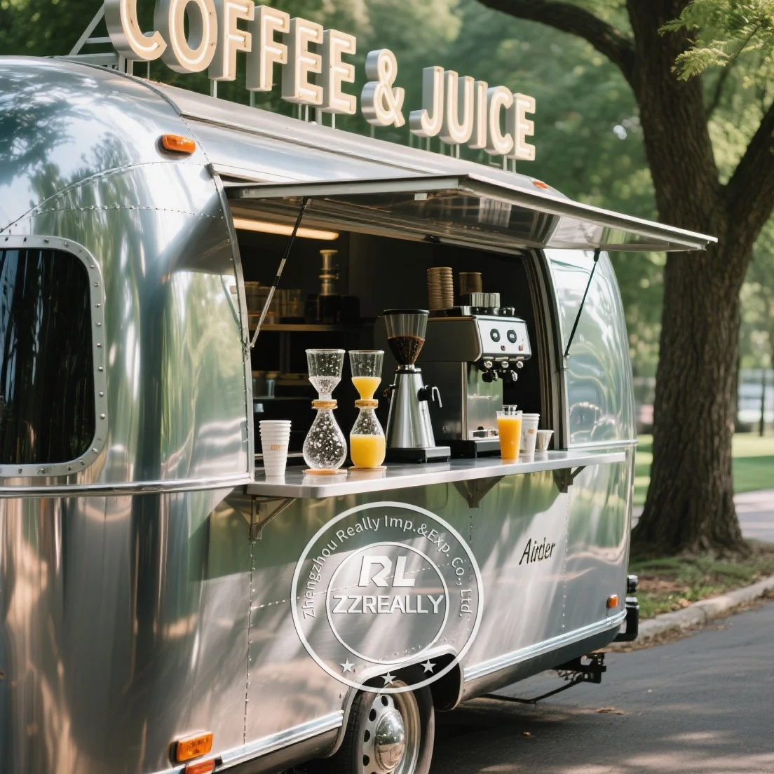 تخصيص الشعار مقطورة الطعام Airstream المتنقلة مع معدات المطبخ الكاملة عربة الطعام القياسية الأمريكية مع شهادة DOT