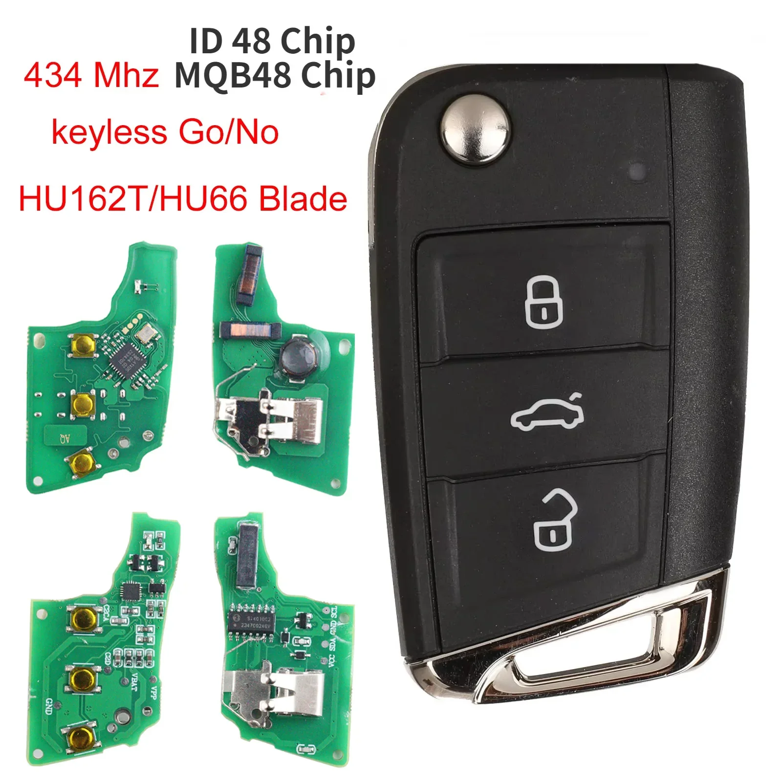 Car Remote Key 433MHz MQB48 ID48 Chip for VW Seat Golf 7 MK7 Tiguan Touran Polo for Skoda Octavia A7 5G6959752AB/BB 6V0959752D