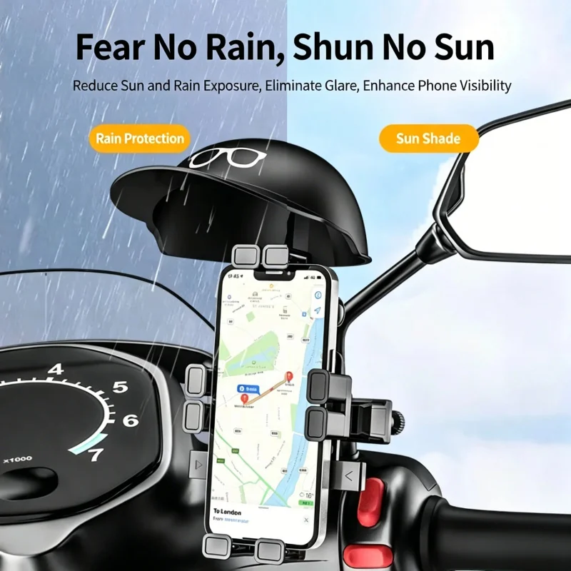 

Zhongheng Helmet Phone Holder for Motorcycle & Bicycle, Waterproof with Sunshade, Ideal for Delivery Riders