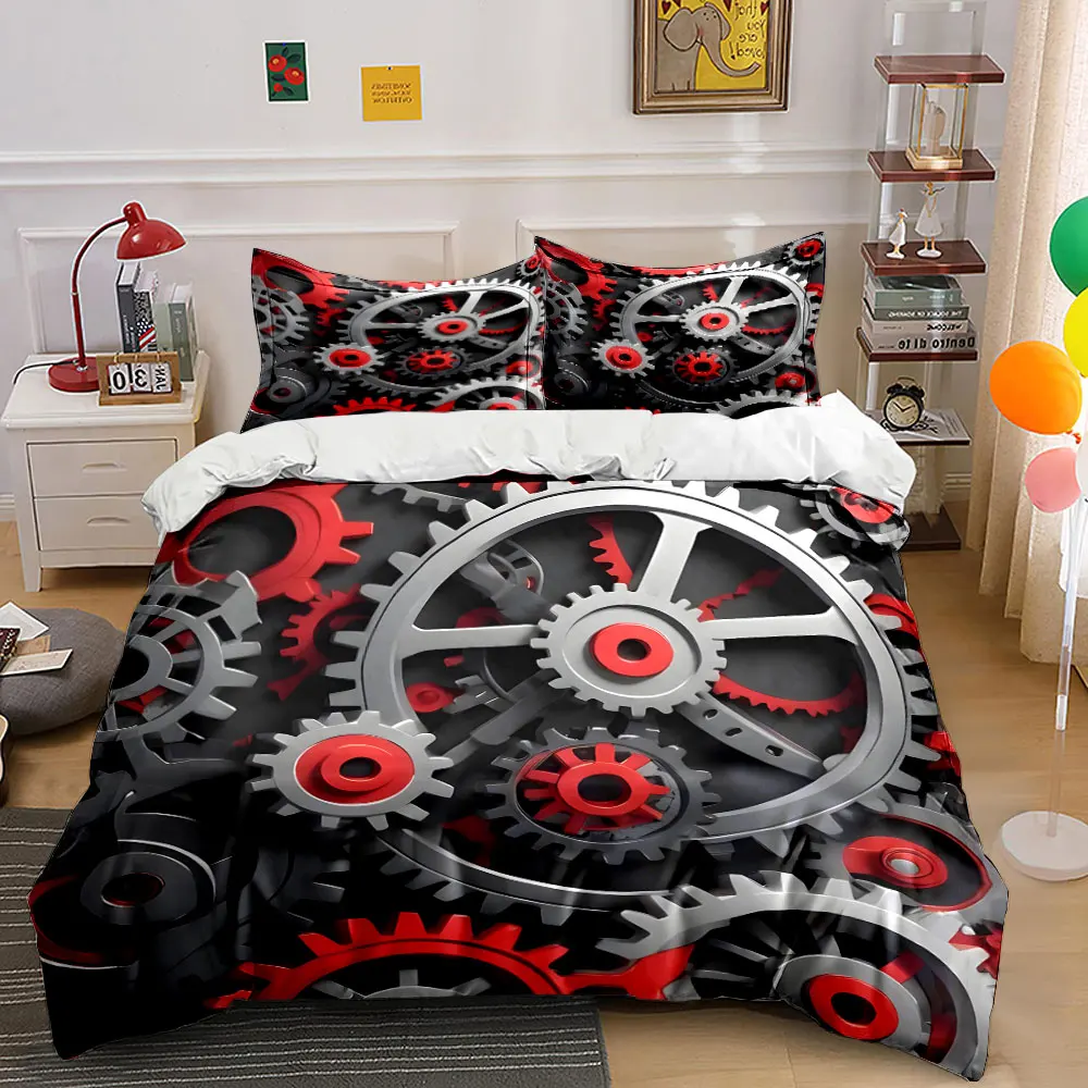 

Engineering Gear Set Puzzle Decor Multiple sizes kid's and adults' bedroom Exquisite 3PC bedding set, gift