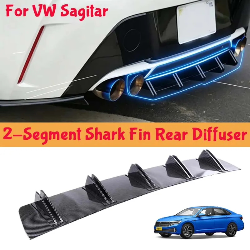 For VW Sagitar Shark Fin Rear Diffuser Split Chassis Spoiler Auto Aerodynamic Parts Aerodynamic Modification