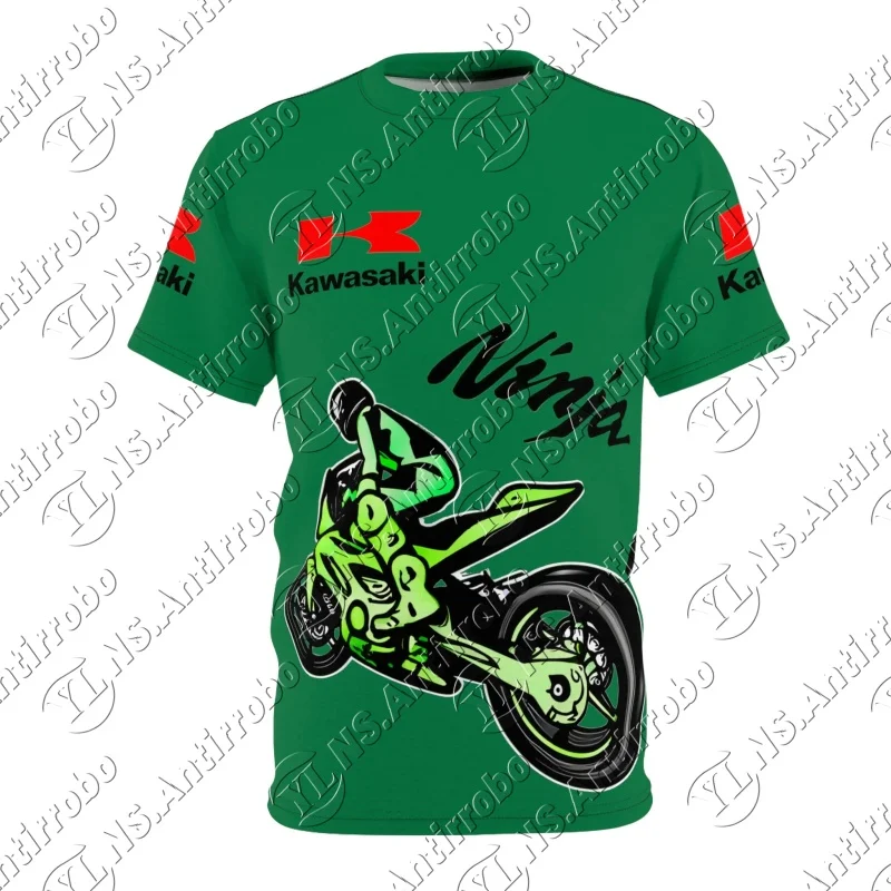 

Kawasaki, новая летняя быстросохнущая дышащая модная спортивная футболка для взрослых и детей с короткими рукавами для велоспорта