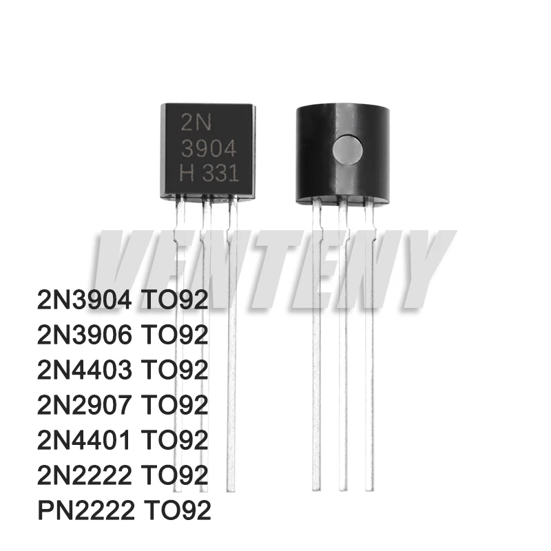 100PCS 2N2907 2N4401 2N3904 PN2222 2N5401 2N5551 2N3906 2N4403 2N2222 TO-92 TO92 Transistor