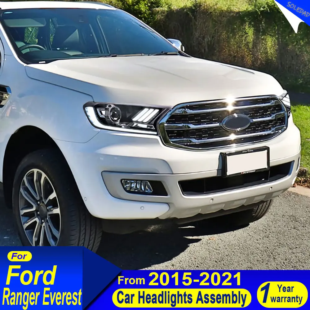 For Ford Ranger 2015 2016 2017 2018-2020 Headlights Assembly Modified Project Lens LED Mustang Dynamic Daytime Running Lights