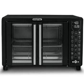 Image l French Door Air Fryer Toaster Oven, Black