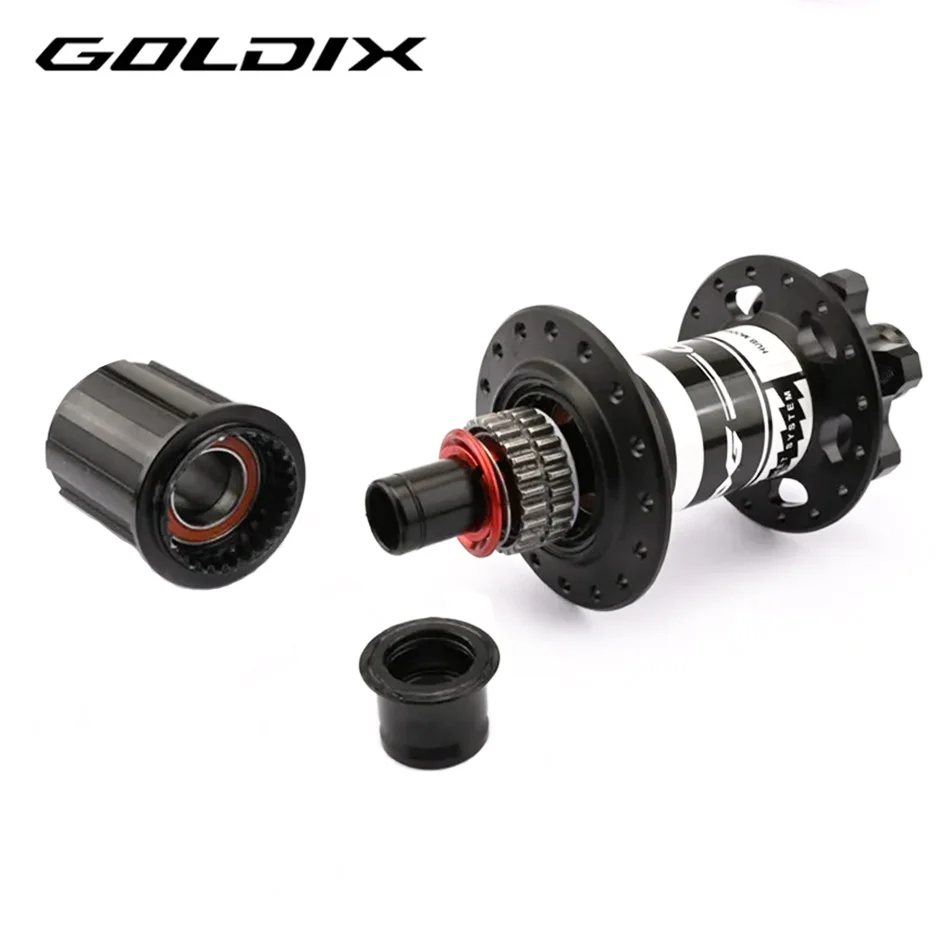GOLDIX M370 28H MTB Bike Hub Sealed Bearing 6-Bolt Disc Brake J-Bend Ratchet 36T BOOST Bicycle Hub for Shimano HG/MS SRAM