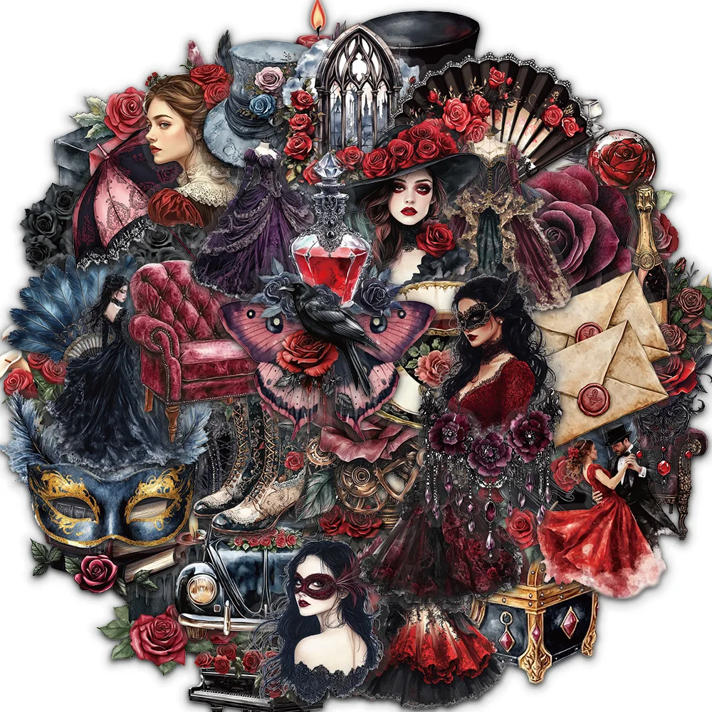 50PCS Masked Ball Graffiti สติกเกอร์ Scrapbooking Collage วัสดุตกแต่ง Dance Party กีตาร์มือถือ DIY สติกเกอร์กันน้ํา