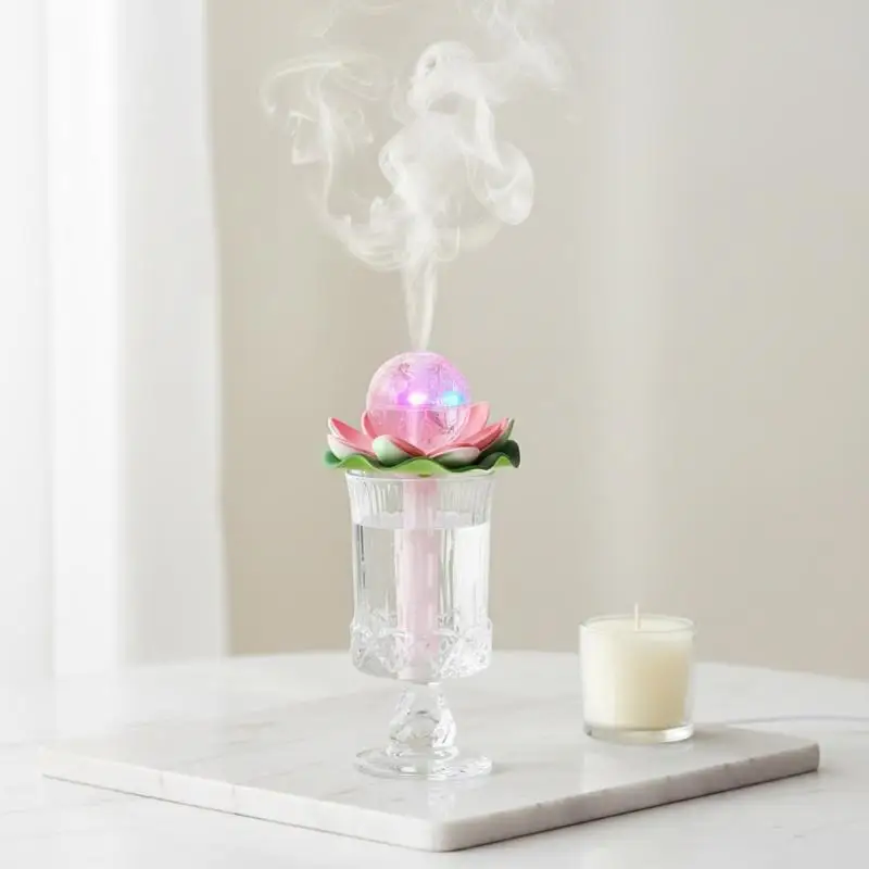

Portable Lotus Humidifier with Colorful Lights for Stress-Free Environment
