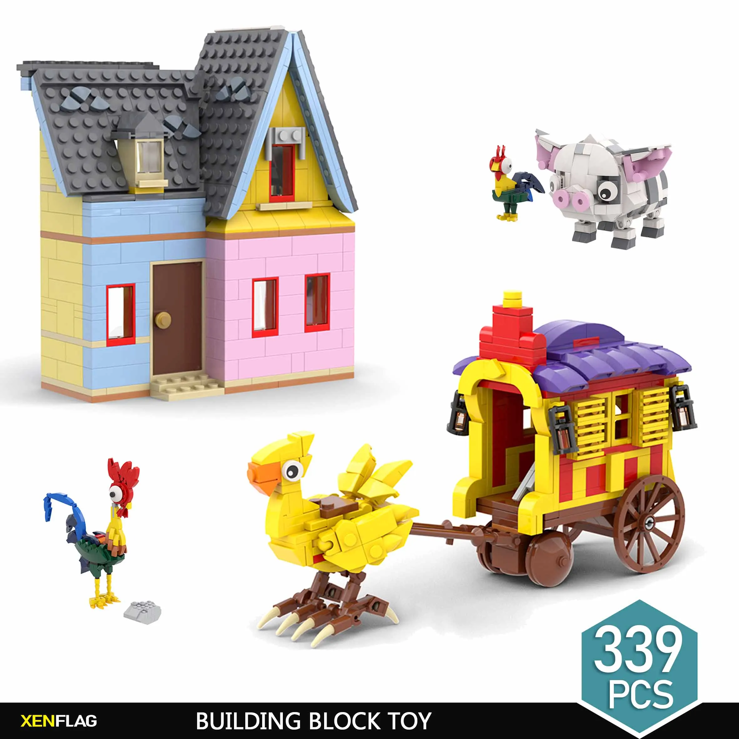 

MOC Animation Chick Bird House Flying House Building Block Children's DIY Puzzle Toy Decoration Model Gift