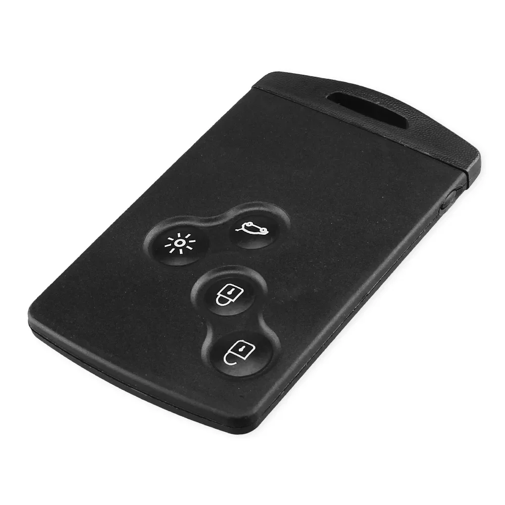 KEYYOU 4 Button Car Card Key Case For Renault Koleos Clio IV Captur Passive Laguna Megane KeylessGo Entry Remote Smart Key Shell