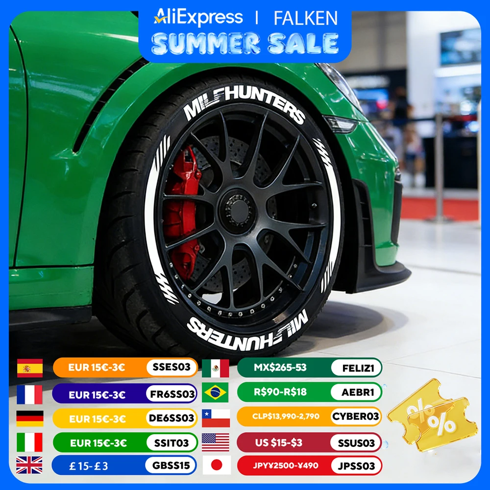 One Tire Letter Car Tire Styling Decorative Sticker Does not Contain Glue PVC Waterproof Personalized Letter Tire Decal