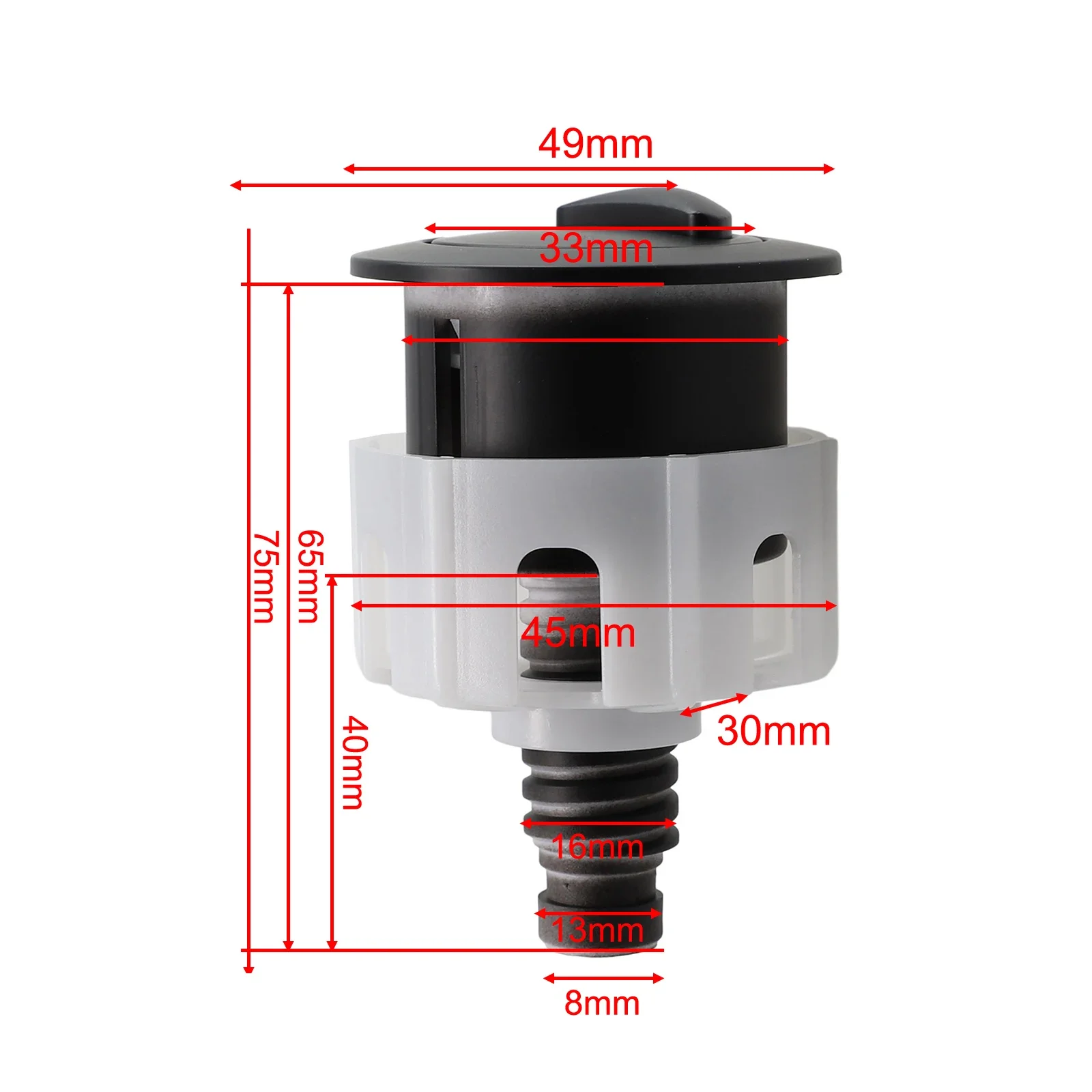 1 st Wc Drukknop ABS Dual Flush Waterbesparende Sleutel Voor Stortbak Tank 38-49mm Home Improvement hardware