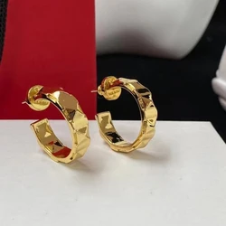 Hot Sale Rivet Design Earring New Style Brand Women Studs Earrings Va-len Hoops  Fine Jewelry