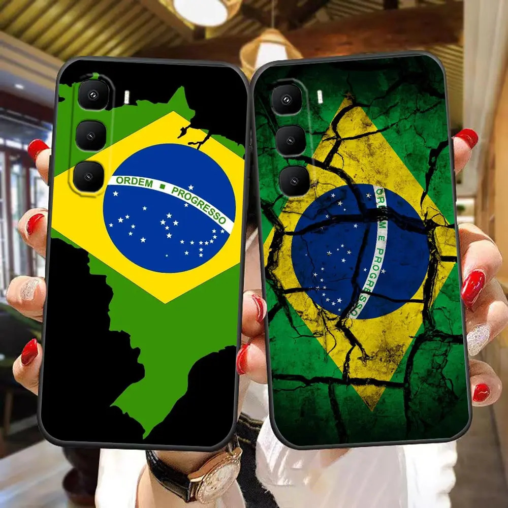 Phone Case For Infinix HOT 70 60 60I50 10 10I 10S 11 12 12I 20 20I 20S 30 30I ZERO 20 30 40 Shell Cover Brazil Brazilian Flag