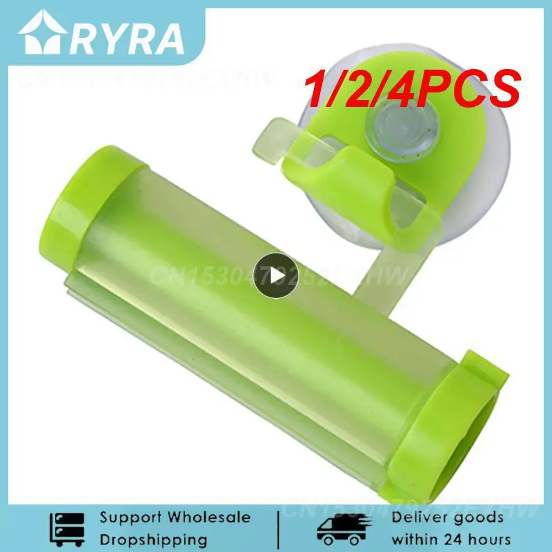 

1/2/4PCS Multifunctional Toothpaste Squeezer Press Manual Rolling Squeezed Toothpaste Bathroom Clip-on Facial Cleanser Dispenser