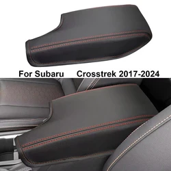 Microfiber Leather Car Armrest Box Pad Center Console Protect Cover For Subaru Crosstrek 2017-2024 Interior Car Accessories