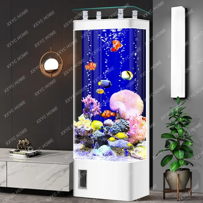 

Fish Tank Living Room 2023 New Household Small Light Luxury TV Cabinet Floor Vertical Change Water Ecological Aquarium