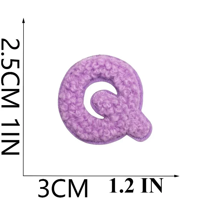 Patch Sticker Bag Decoration Chenille Towel Embroidery English Alphabet Embroidery Cloth Sticker Small Number Embroidery Label