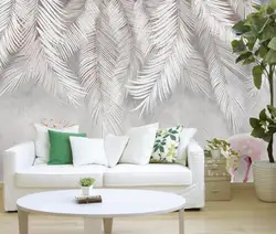 Custom wallpaper European tropical rainforest plant black and white leaf mural home decoration living room bedroom Self-adhesive