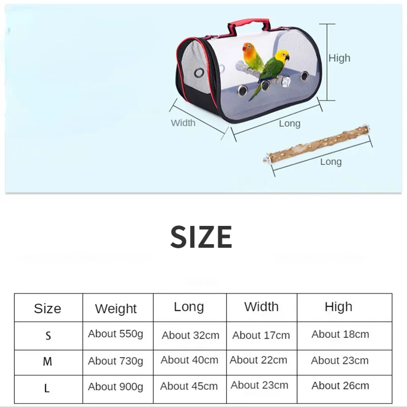 Sac de transport pour perroquet avec anciers debout