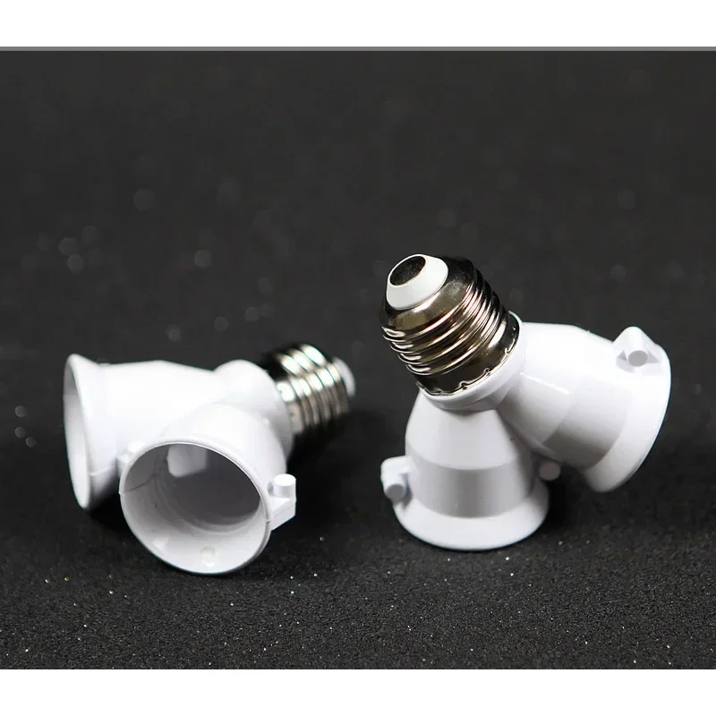 E27 to 2 E27 Lamp Holder Splitter Adapter Fireproof Converter Socket Conversion Light Bulb Base type Y Shape Splitter Adaptor