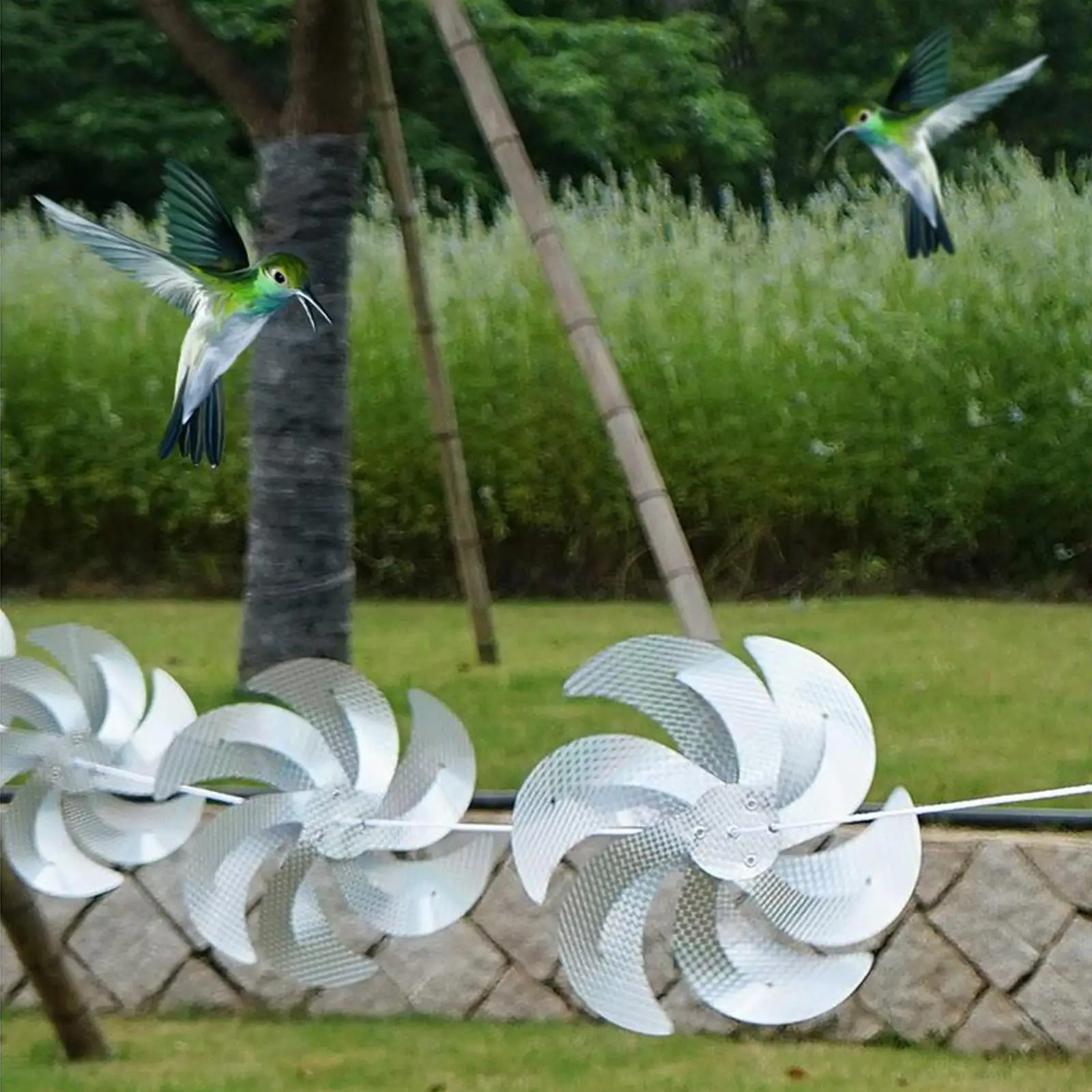1Set/8pcs Bird Repellent Pinwheels Reflective Pin Wheel for Garden Bird and Other Small Animals Repellent