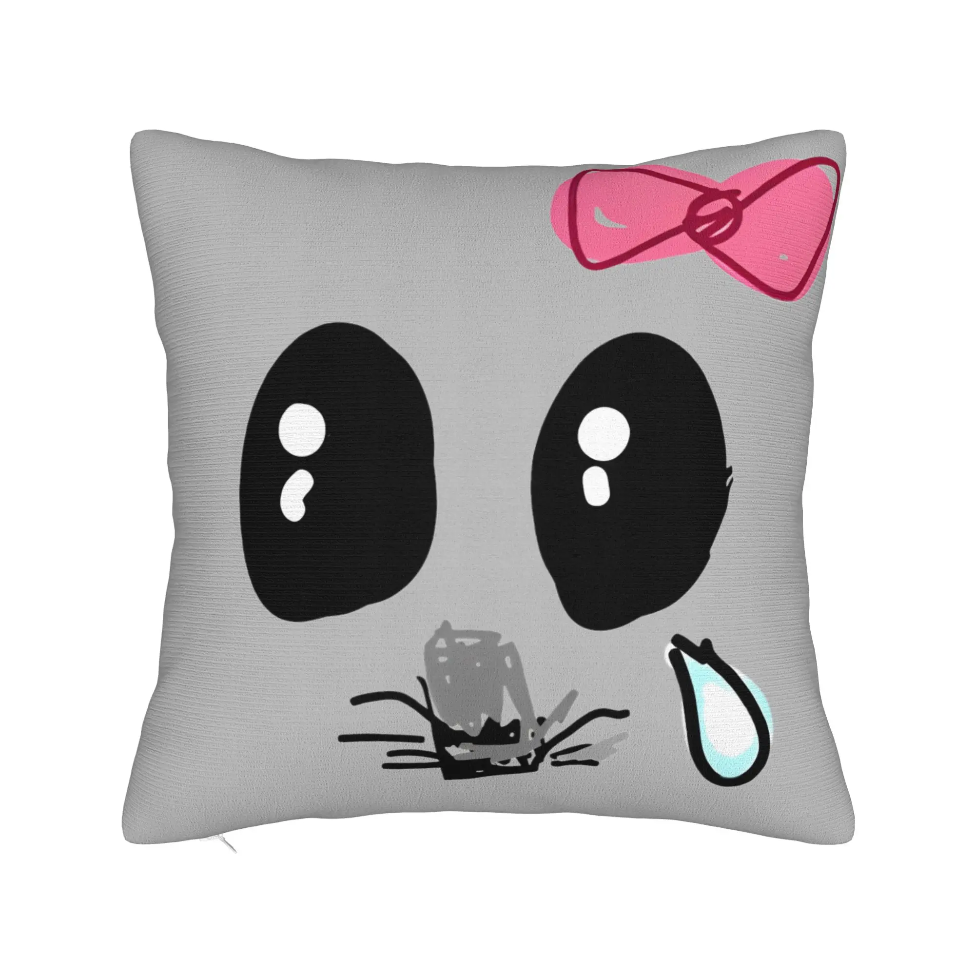 Sad Hamster Face Pillowcase Polyester Cushion Cover Decorative Meme Throw Pillow Case Cover Home Square 45X45cm
