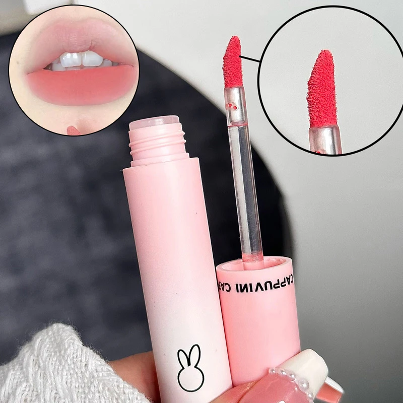 New Cappuvini Velvet Matte Lip Mud Lipstick Mousse Chestnut Waterproof Long Lasting Smooth Lip Gloss Women Lip Makeup Cosmetics