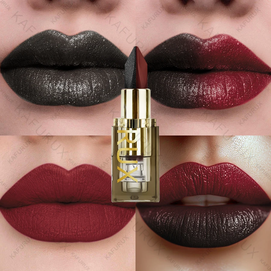 11 Farben, zweifarbiger Lippenstift, Lila, Schwarz, Glitzer, matt, 1 Stück, Lippenstifte, Make-up, einfach zu verwenden, Lippentönung, Make-up, Geschenke, Rot, Schwarz, Kosmetik – Detail 8