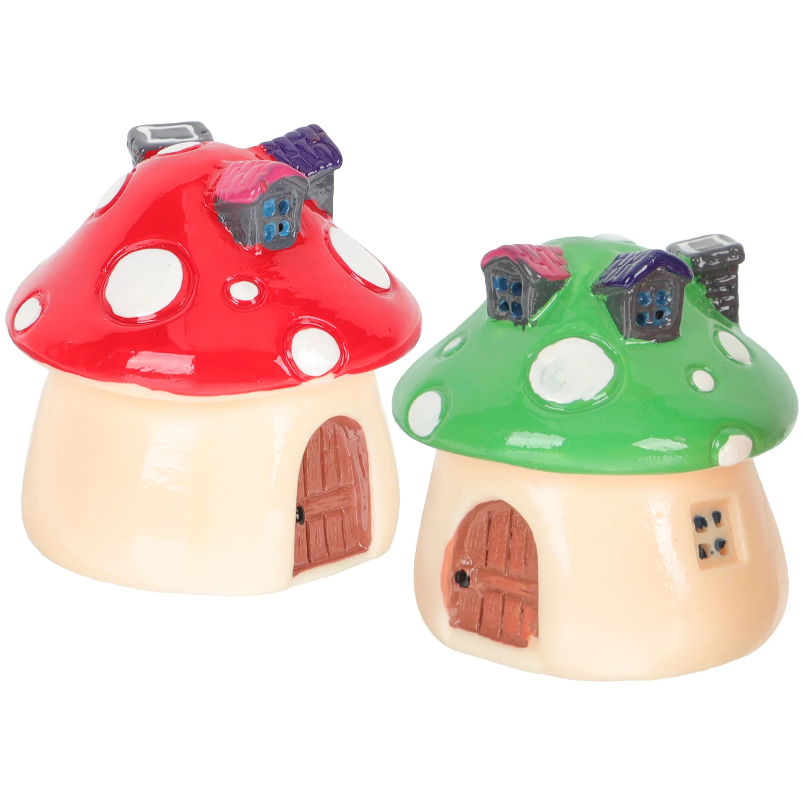 2 قطعة منزل الفطر مصغر المناظر الطبيعية ديكور مشرق اللون مايكرو حديقة الحديقة بونساي زينة صغيرة تماثيل الفطر #2