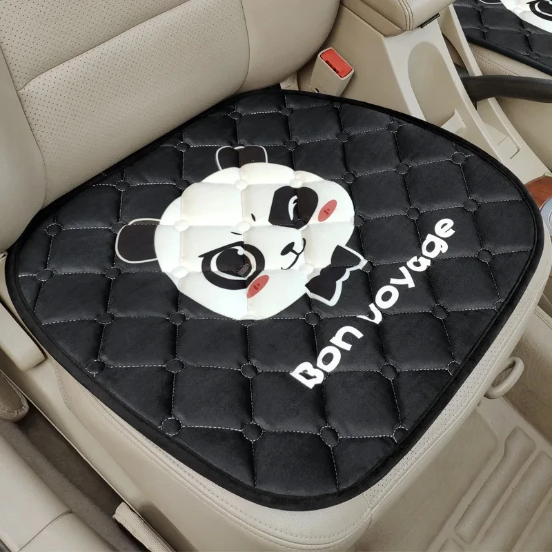 Automobiles Seat Cover Cute Smile Panda Plush Cushion Covers for Bmw Audi Toyota Hyundai Volkswagen Honda Mazda Kia Hyundai lada