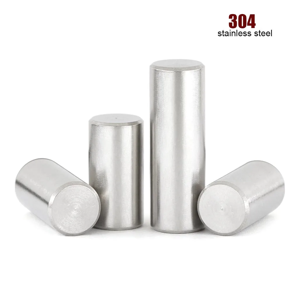 1/50pcs M1 M2 M3 M3.5 M4M5 M6 to M12 GB119 304 Stainless Steel Solid Rod Bearing Parallel Cylindrical Positioning Roll Dowel Pin