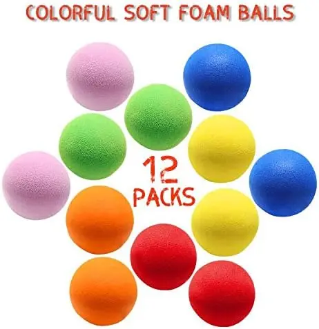 12 Pieces Soft Foam Balls Lightweight Mini Play Balls for Safe Indoor Toys Fun Vibrant Assorted Colors Orbs Unique Birthday Part
