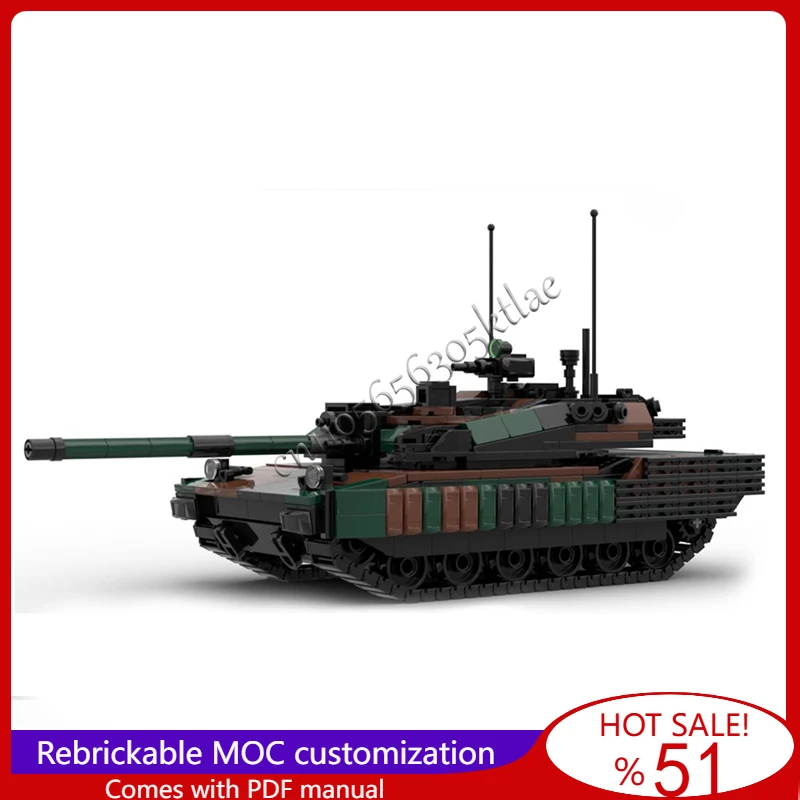 1031 Elementów MOC Personalizowany Model Czołgu Głównego Czwartej Generacji Serii Battle, Zrób To Sam, Edukacyjny, Kreatywny Zestaw Zabawek dla Dzieci, Prezent na Boże Narodzenie