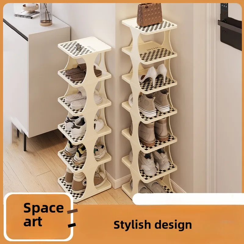 Simple shoe rack, multi-layer crevice at the entrance of the home, office dormitory, space-saving layered entrance storage rack