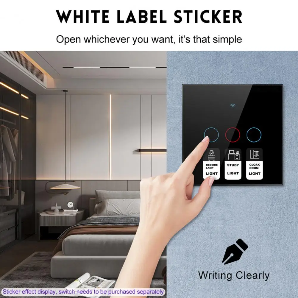 Good Different Labels No Mark Left Push Button Icon Labels English Print Household Stuff Touch Switch Lcon Stickers Gift