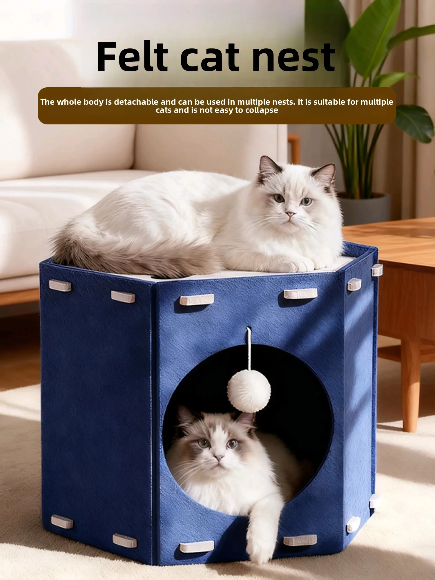 

New Sle Double Layered Bed Scratching Board Indoor Outdoor Use Secure Enclosed Design for Kittens Tunnel And Restin...
