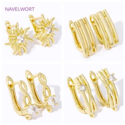 18K Gold Plated Brass Shvenzy Earring Hooks Fasteners,Earwire Fixture Hooks Findings,For Jewelry Making,Accessories For Earrings