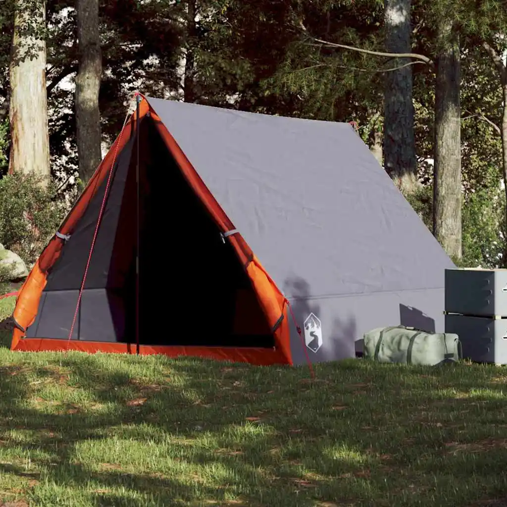 Tente de camping A-frame pour 2 personnes, grise, imperméable, occultante, coupe-vent, pour festivals, randonnées, camping