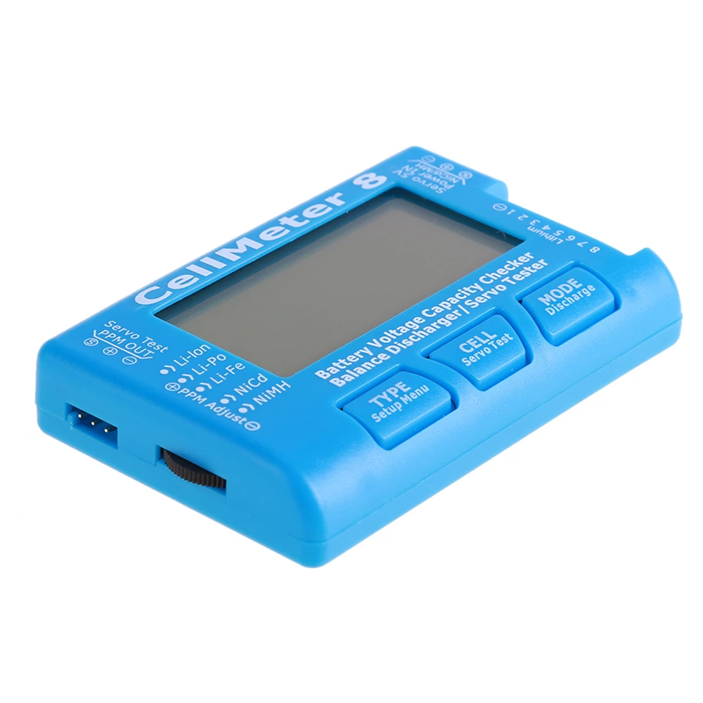 LCD Digital Battery Capacity Checker CellMeter RC CellMeter8 2-8S 4-8S Servo LiPo Li-lon NiMH Battery Tester RC CellMeter7