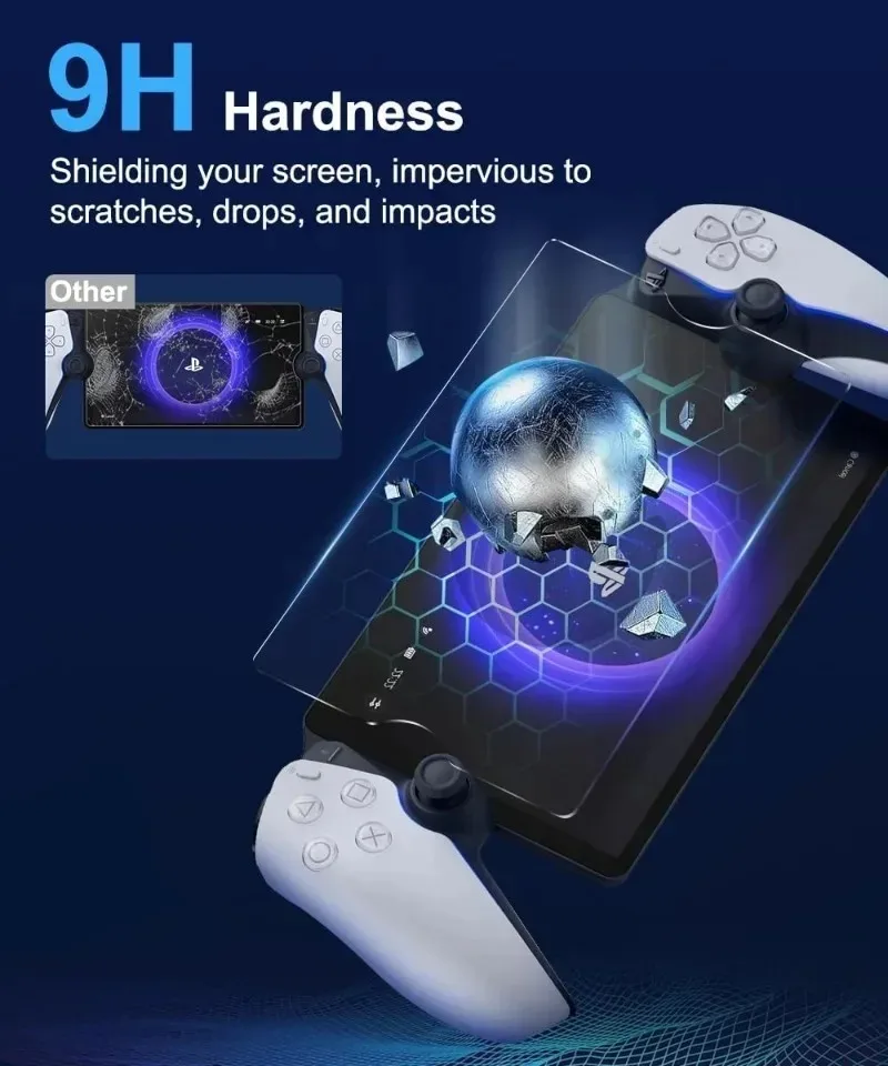 ฟิล์มป้องกันหน้าจอกระจกเทมเปอร์สำหรับพอร์ทัล Sony PlayStation โปร่งใสป้องกันรอยขีดข่วนสำหรับพอร์ทัล PS5 PlayStation