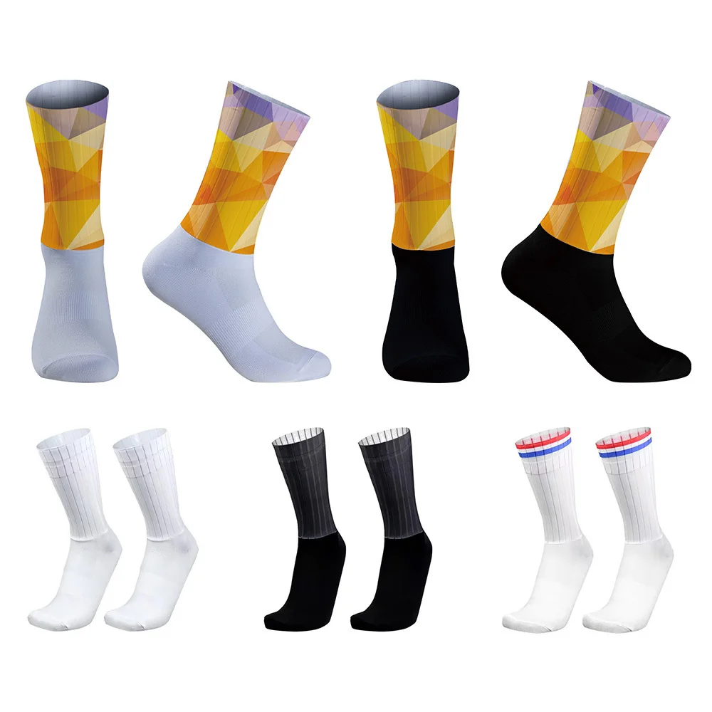 

Bike Socks Outdoor Racing Compression Sport Socks Slip Anti Seamless Team Cycling Aero Socks 2024 New