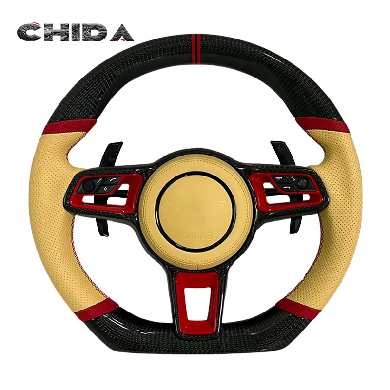 

New Hot Selling Model Carbon Fibre Steering Wheel For Porsches Panamera Cayenne Macan Boxster 918 911 718 970 971 958